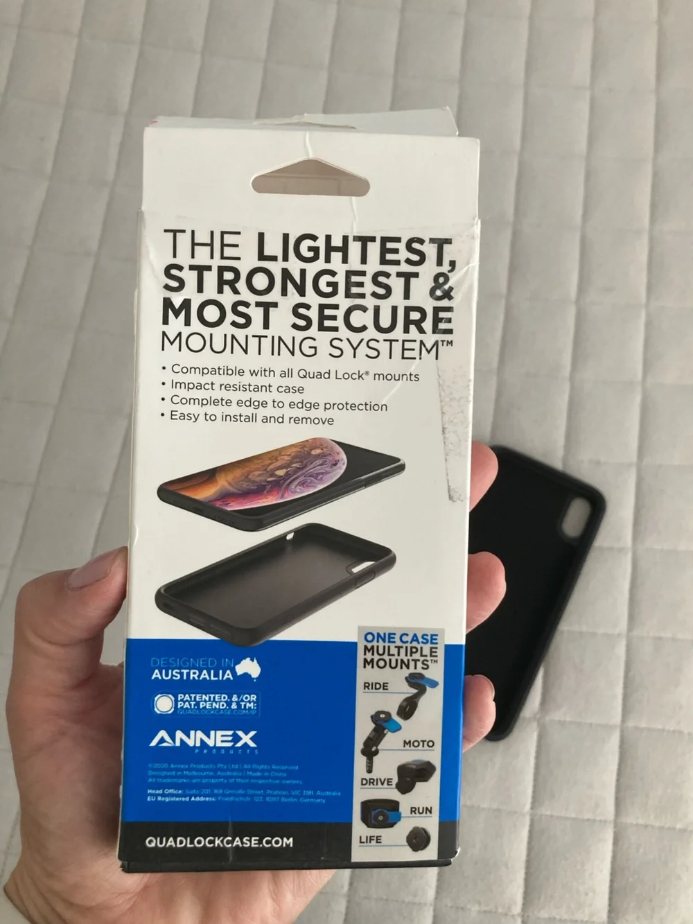 Black iPhone Xs Max Protective Mount Case with Utility Belt Clip